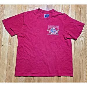 Guess Jeans Laconia Bike Week 2003 Red T Shirt M Double Sided Biker Distressed